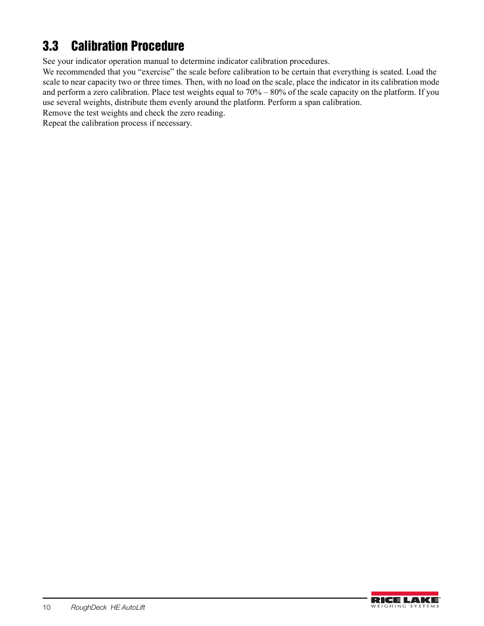 3 calibration procedure | Rice Lake AutoLift HE Low-Profile Lift User Manual | Page 14 / 22
