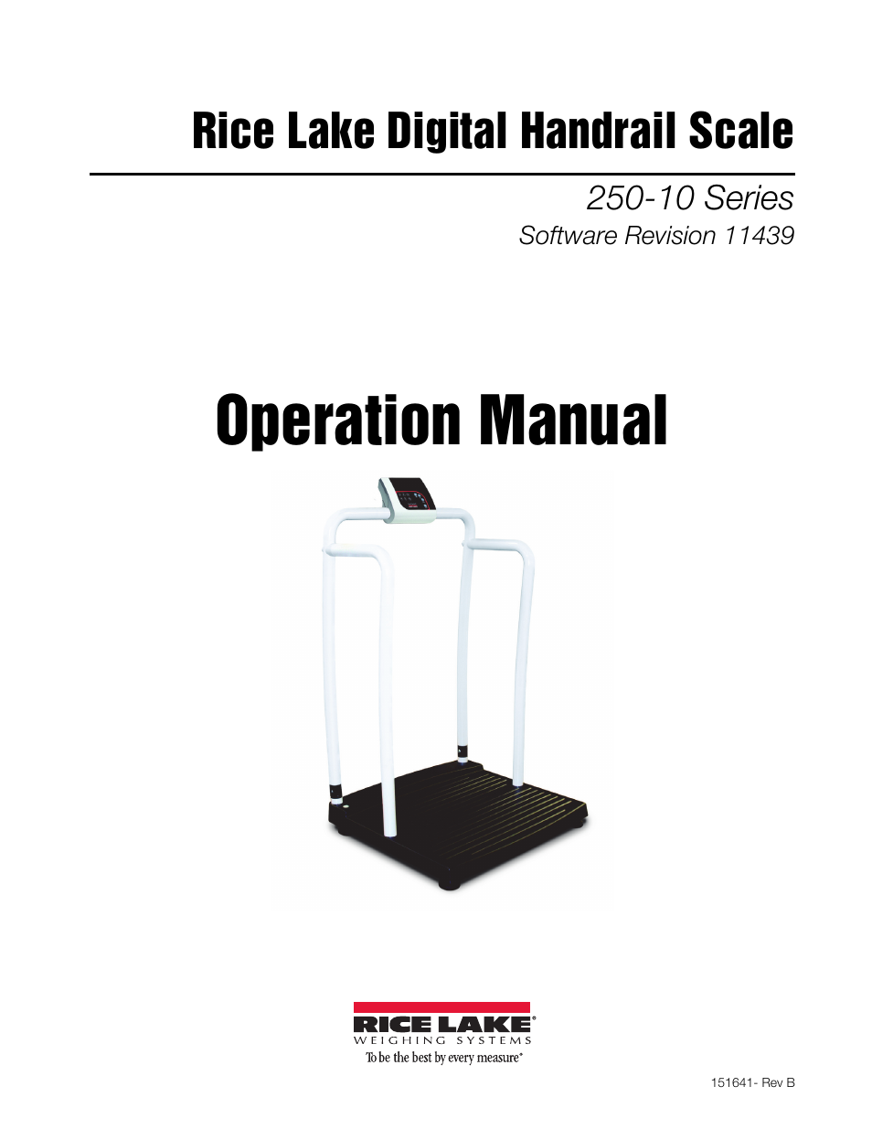 Rice Lake Bariatric Handrail (250-10-2) - Rice Lake Digital Handrail Scale Operation Instructions User Manual | 22 pages