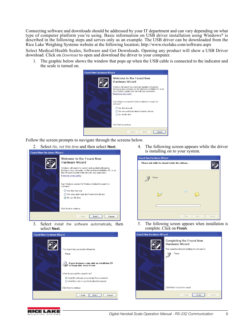 Rice Lake Bariatric Handrail (250-10-2) - Rice Lake Digital Handrail Scale Operation Instructions User Manual | Page 13 / 22