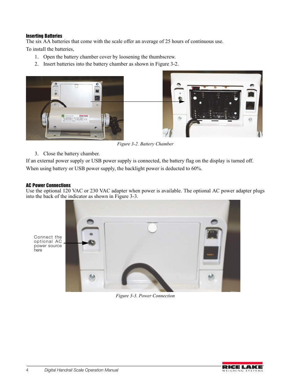 Rice Lake Bariatric Handrail (250-10-2) - Rice Lake Digital Handrail Scale Operation Instructions User Manual | Page 8 / 22