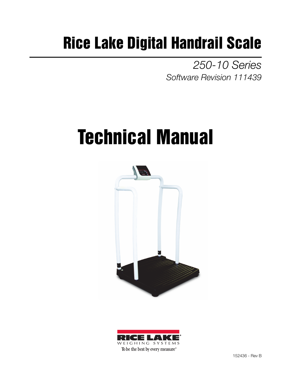 Rice Lake Bariatric Handrail (250-10-2) - Rice Lake Digital Handrail Scale Technical Instructions User Manual | 32 pages