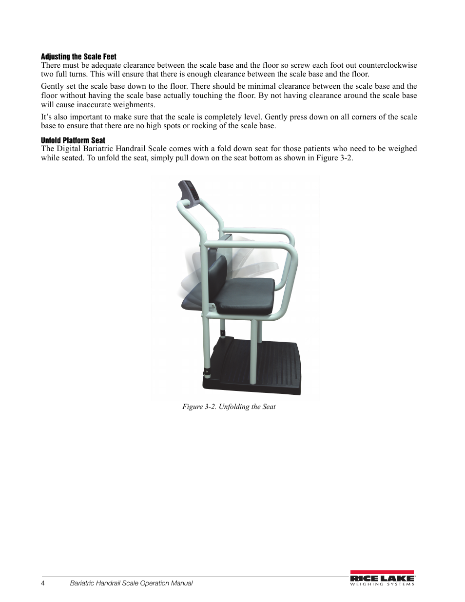 Rice Lake Bariatric Handrail with Chair Seat (250-10-4) - Operation Instructions User Manual | Page 8 / 22