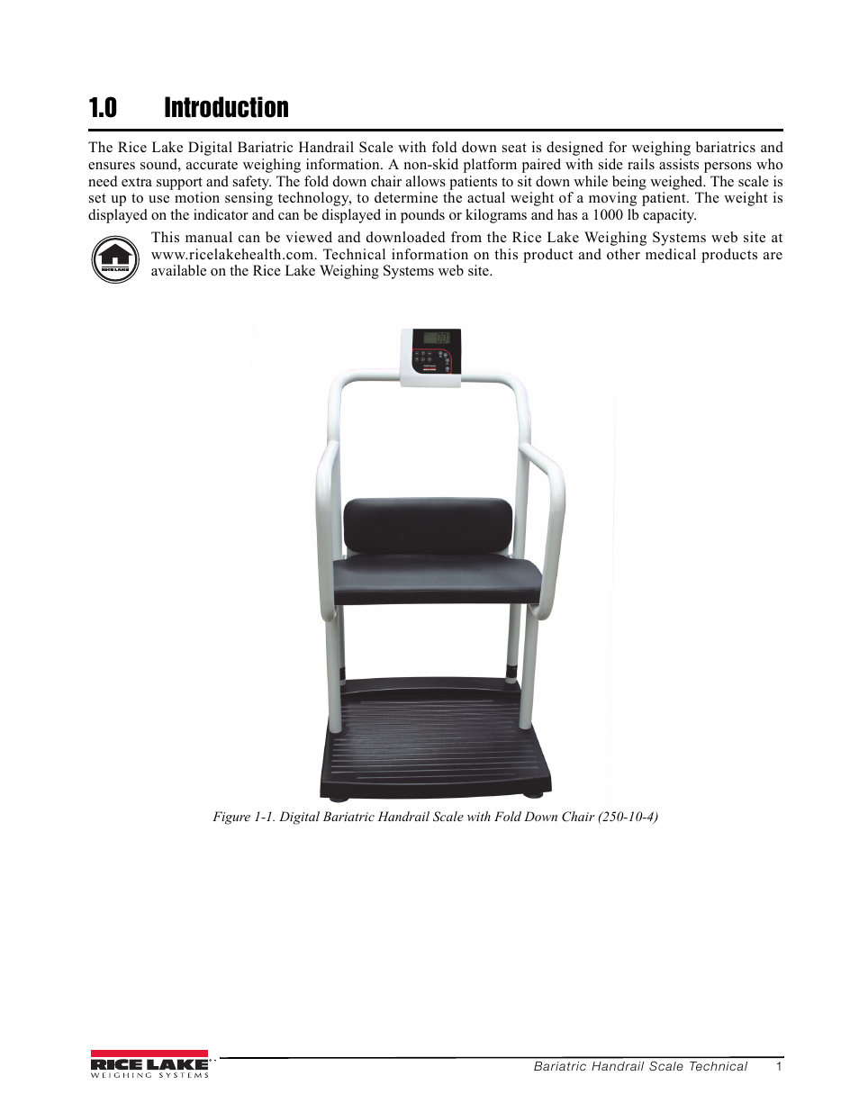 0 introduction | Rice Lake Bariatric Handrail with Chair Seat (250-10-4) - Technical Instructions User Manual | Page 5 / 32
