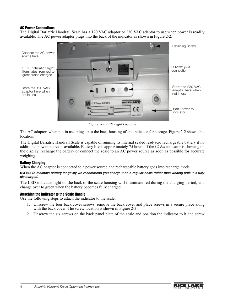 Rice Lake Bariatric/Handrail with Chair Seat (240-10-1) User Manual | Page 8 / 20