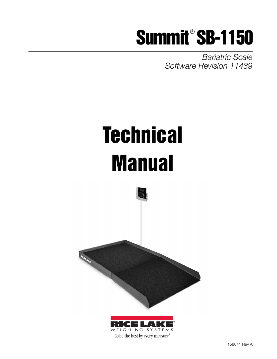 Rice Lake Bariatric Wheelchair Scale (SB-1150) User Manual | 38 pages