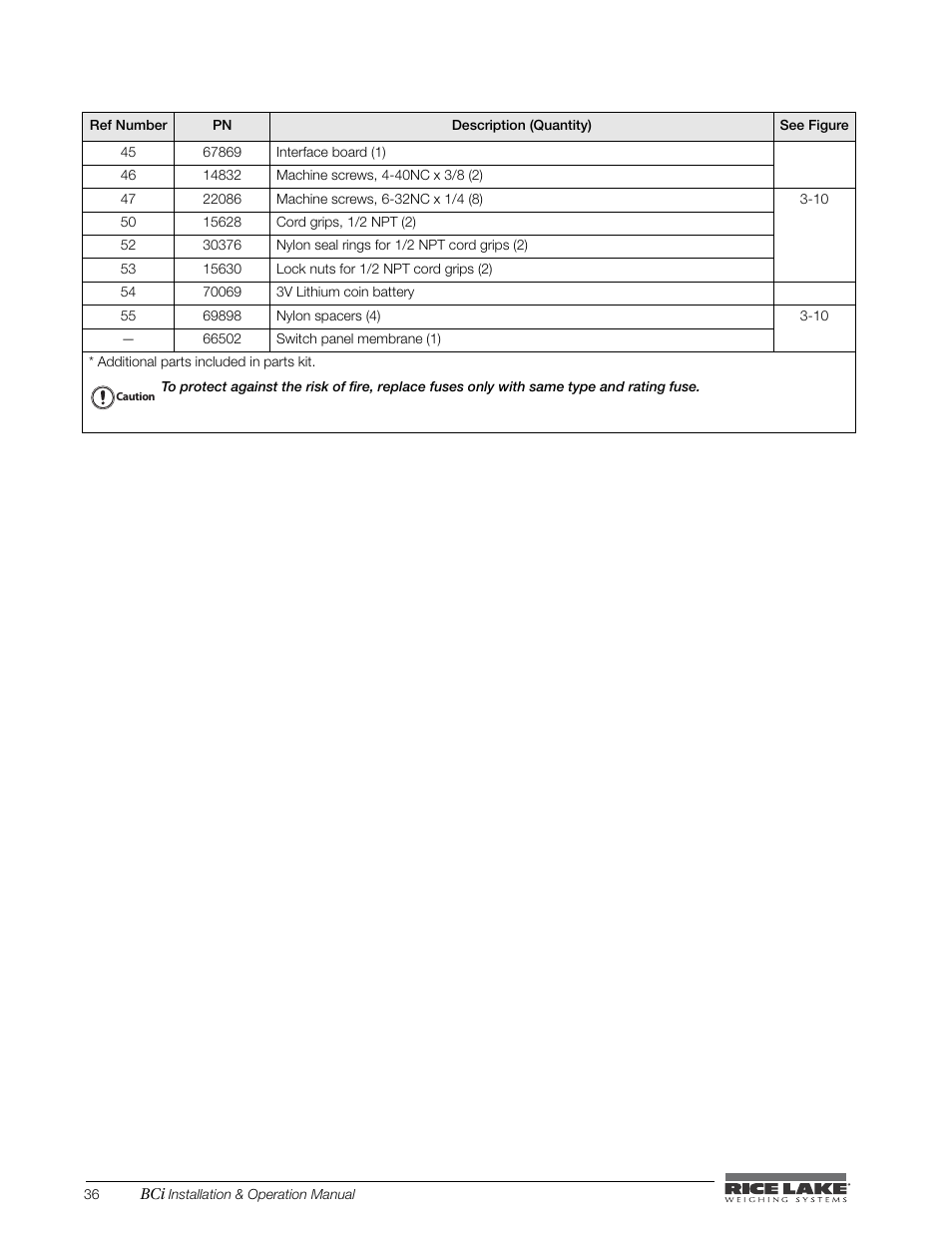 Rice Lake BCi Belt Scale - Installation & Operation Manual Version 2.00 User Manual | Page 42 / 74