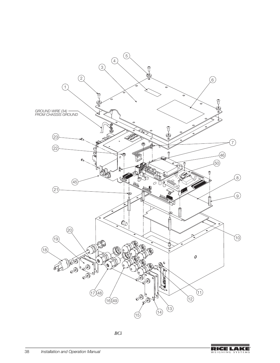 Rice Lake BCi Belt Scale - Installation and Operation Manual Version 2.03 User Manual | Page 44 / 74
