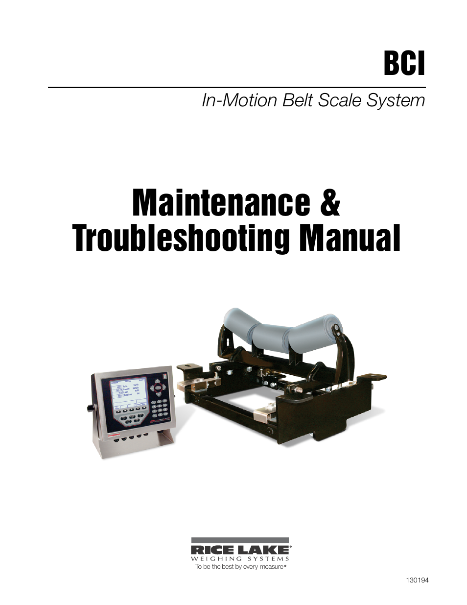 Rice Lake BCi Belt Scale - Maintenance & Troubleshooting Manual User Manual | 16 pages