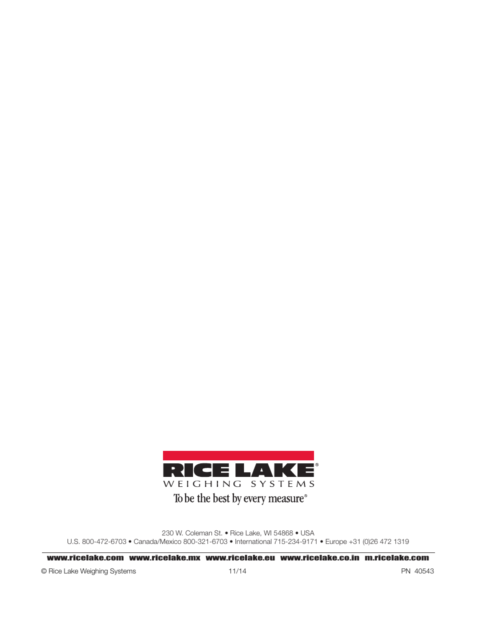 Rice Lake BenchMark CW-80 Base User Manual | Page 16 / 16