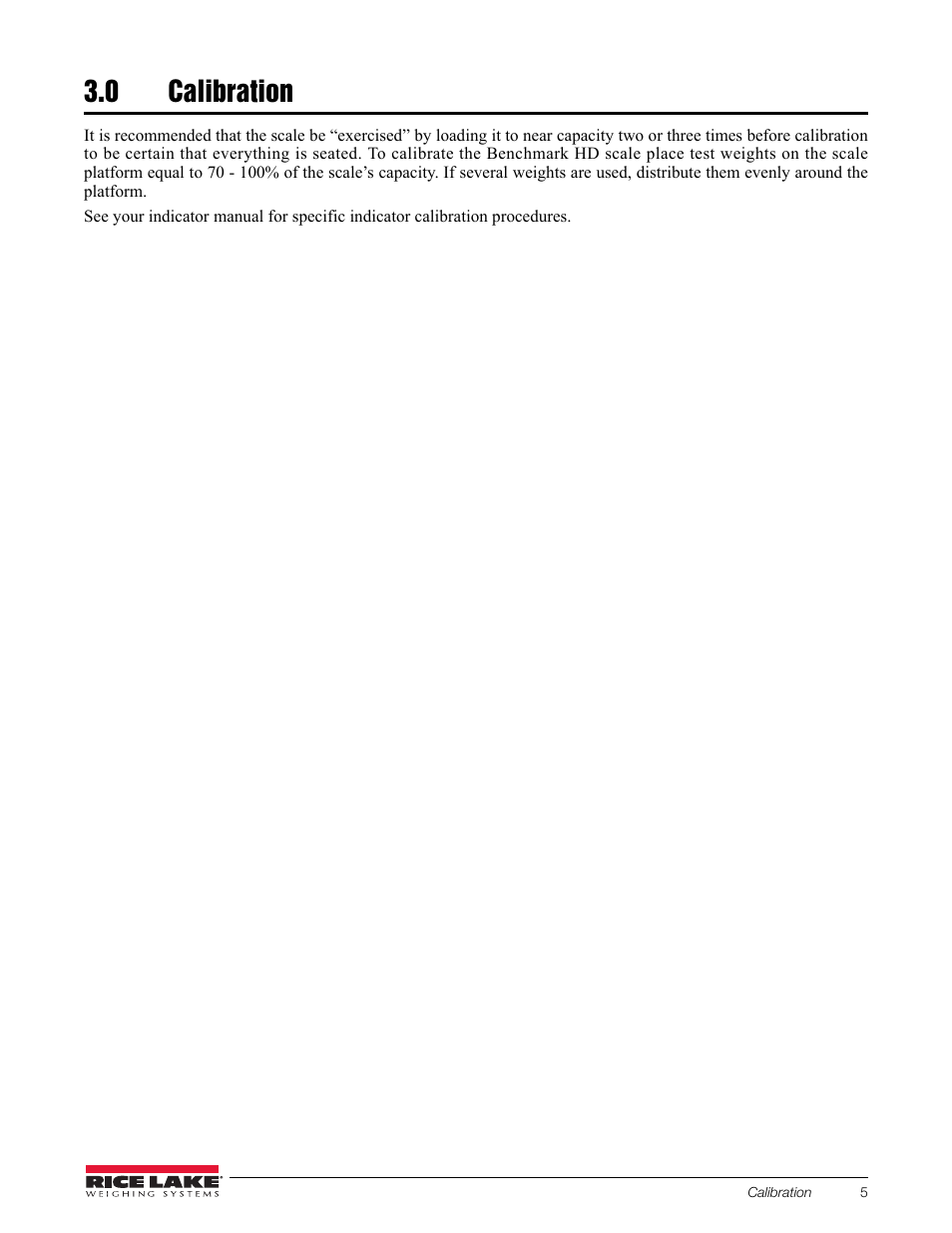 0 calibration | Rice Lake BenchMark HD User Manual | Page 9 / 16