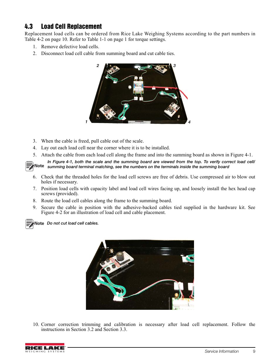 3 load cell replacement | Rice Lake BenchMark LP User Manual | Page 13 / 18