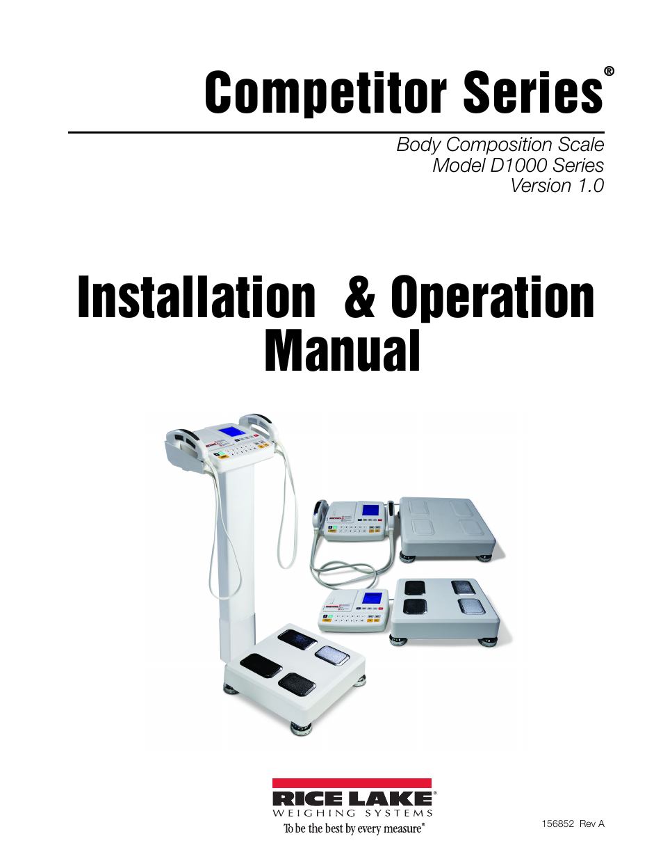 Rice Lake Upper Body Single Frequency Composition Analyzer - D1000-2 User Manual | 48 pages