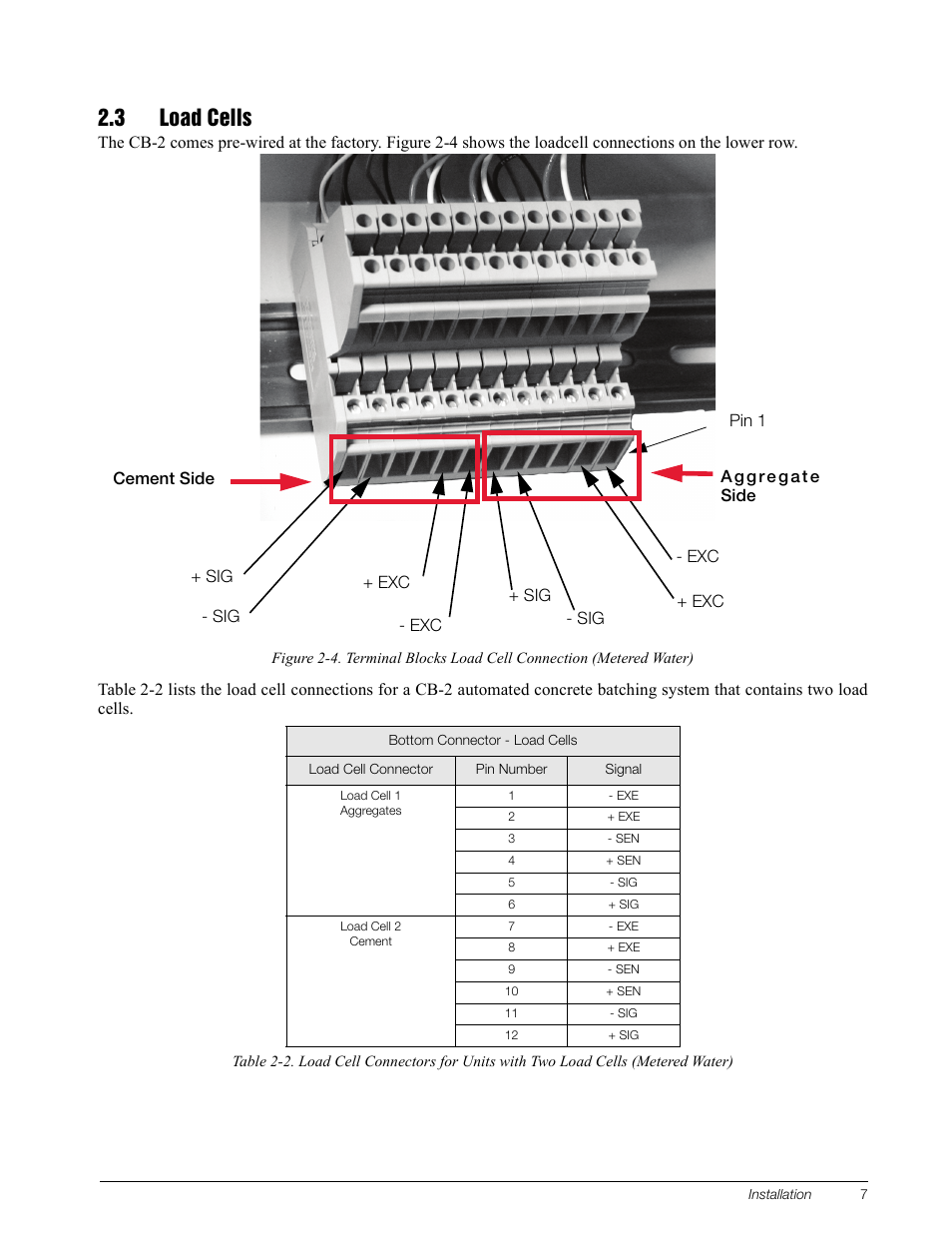 3 load cells | Rice Lake CB-2 Concrete Batch Controller Version 1.0 User Manual | Page 11 / 60