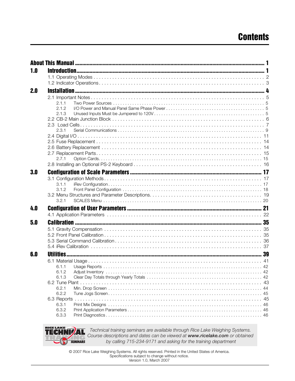 Rice Lake CB-2 Concrete Batch Controller Version 1.0 User Manual | Page 3 / 60