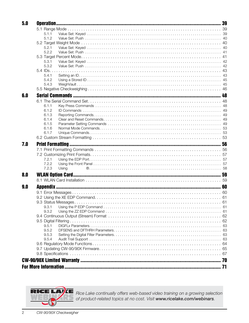 Rice Lake Static Weighing User Manual | Page 4 / 78