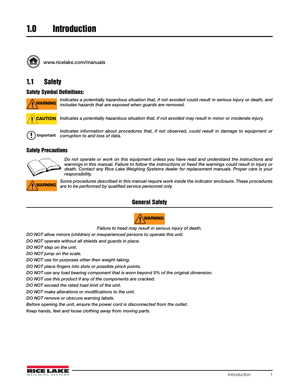 Rice Lake Static Weighing User Manual | Page 5 / 78