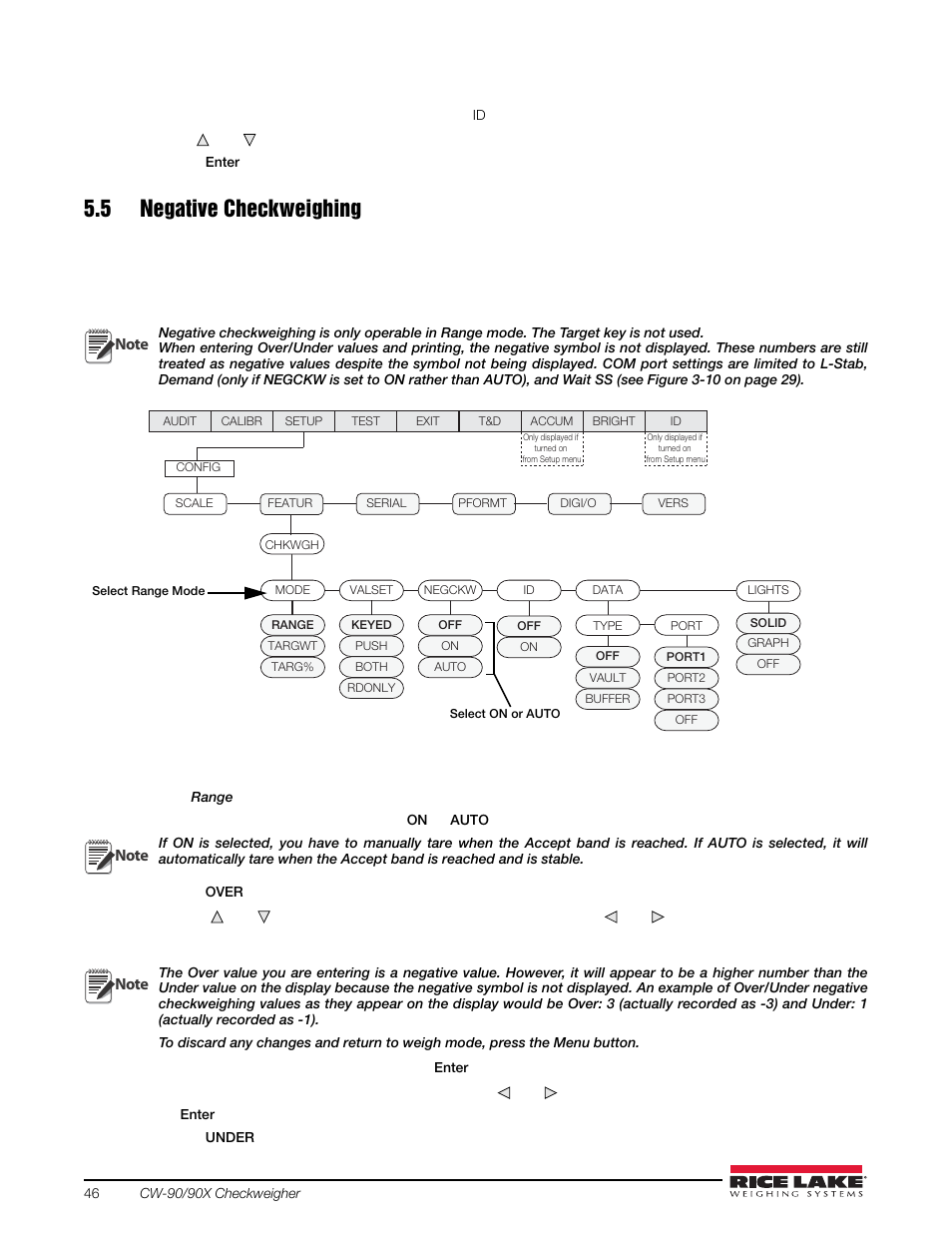 5 negative checkweighing | Rice Lake Static Weighing User Manual | Page 50 / 78
