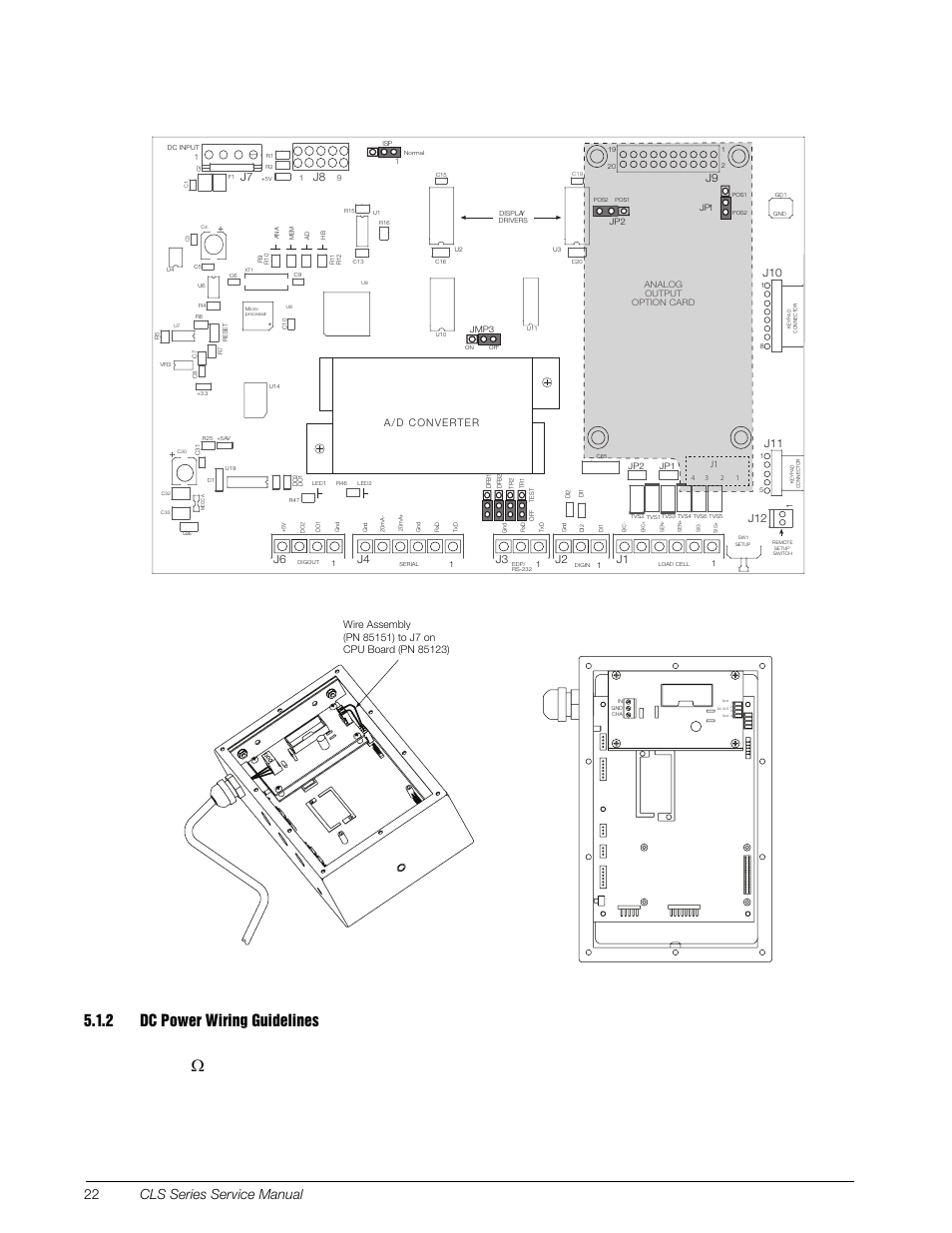 2 dc power wiring guidelines, Dc power wiring guidelines, Figure 5-2 | 22 cls series service manual | Rice Lake Lift Truck/Pallet Jack Scales - CLS-Series User Manual | Page 26 / 46