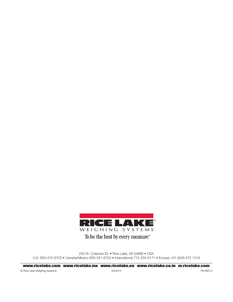 Rice Lake Lift Truck/Pallet Jack Scales - CLS-Series User Manual | Page 46 / 46