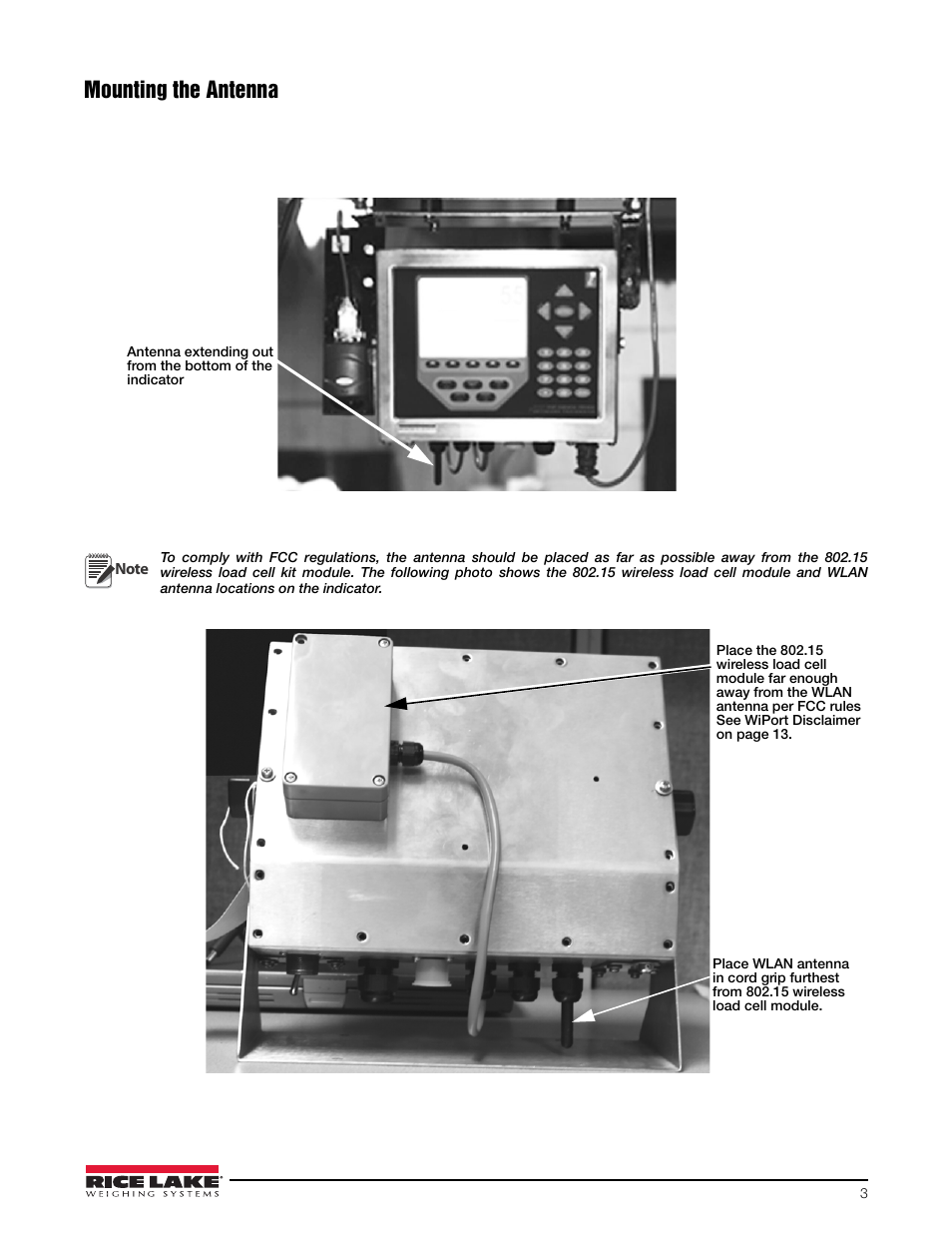 Mounting the antenna | Rice Lake CLS-920 WLAN Option User Manual | Page 3 / 14