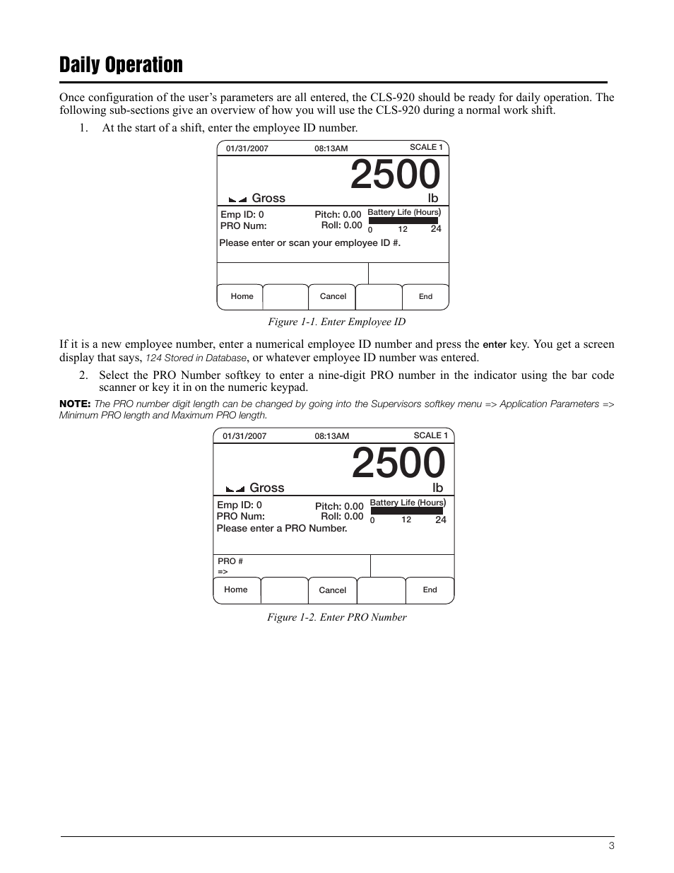 Daily operation | Rice Lake CLS-920i Cargo Lift Scale Daily Operator Card User Manual | Page 3 / 7