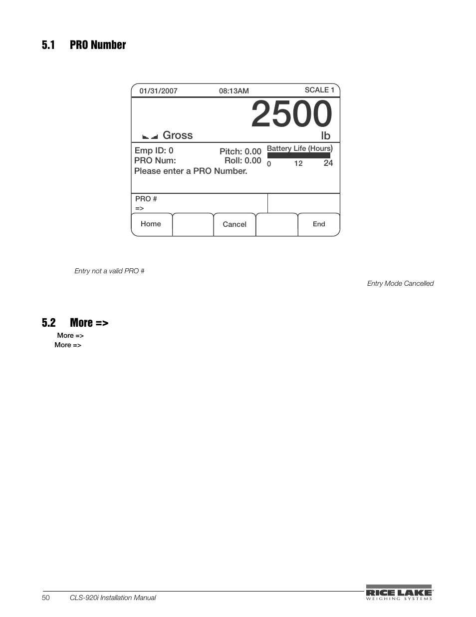 1 pro number, 2 more, Sptt | Rice Lake CLS-920i Cargo Lift Scale Installation Manual User Manual | Page 54 / 98