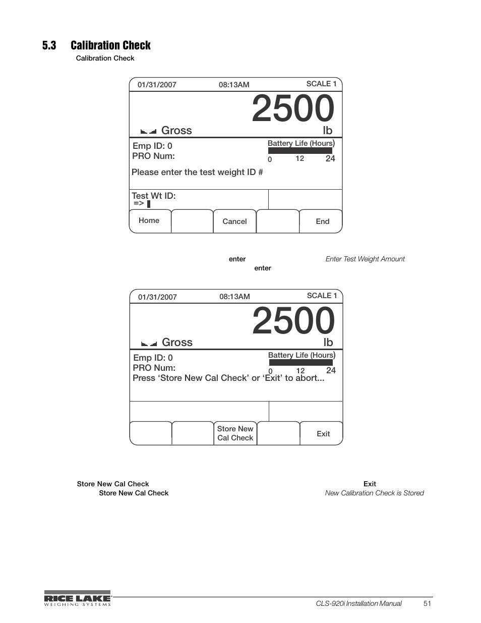 3 calibration check, Sptt | Rice Lake CLS-920i Cargo Lift Scale Installation Manual User Manual | Page 55 / 98