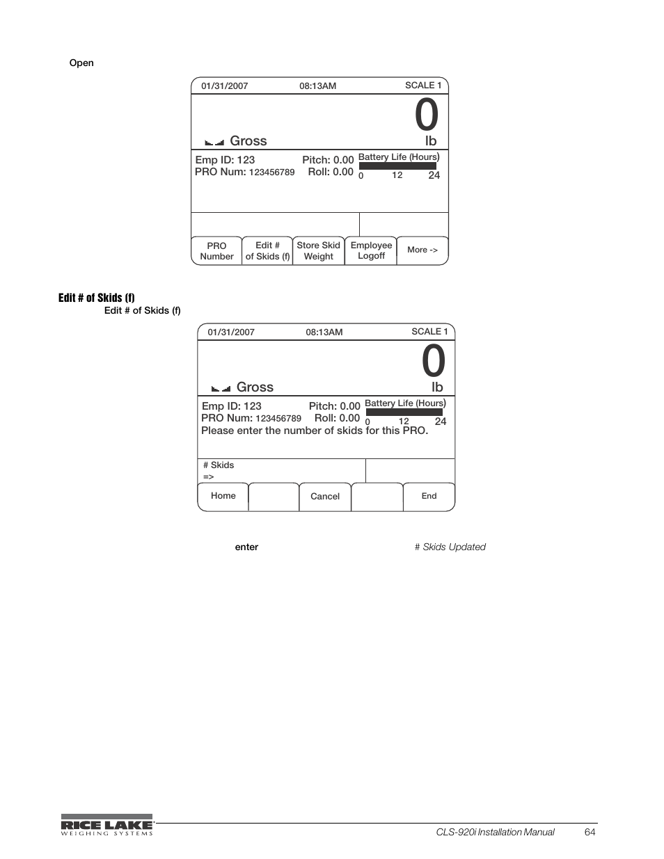 Rice Lake CLS-920i Cargo Lift Scale Installation Manual User Manual | Page 67 / 98