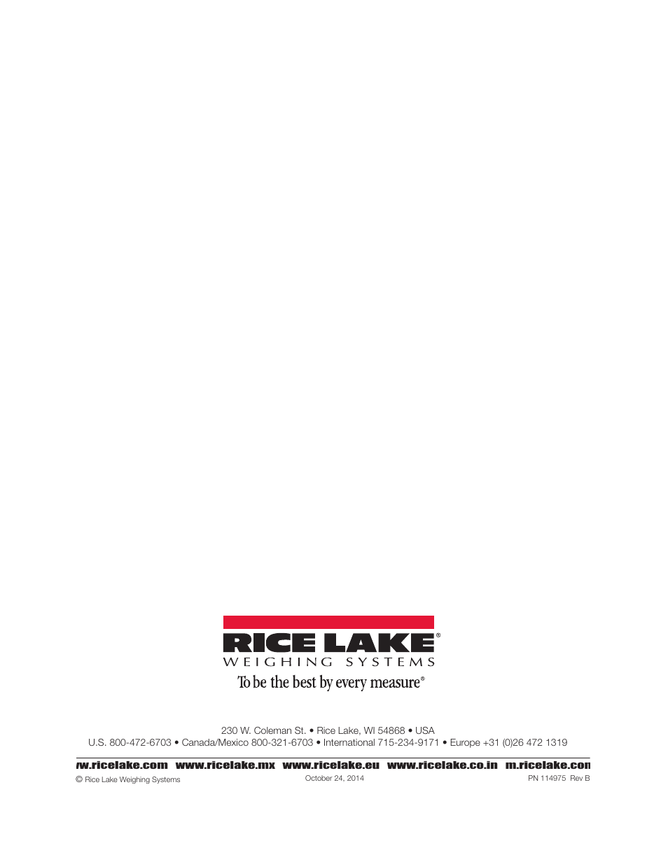 October 24, 2014, Pn 114975 rev b | Rice Lake Coil Scale RoughDeck CS User Manual | Page 15 / 15