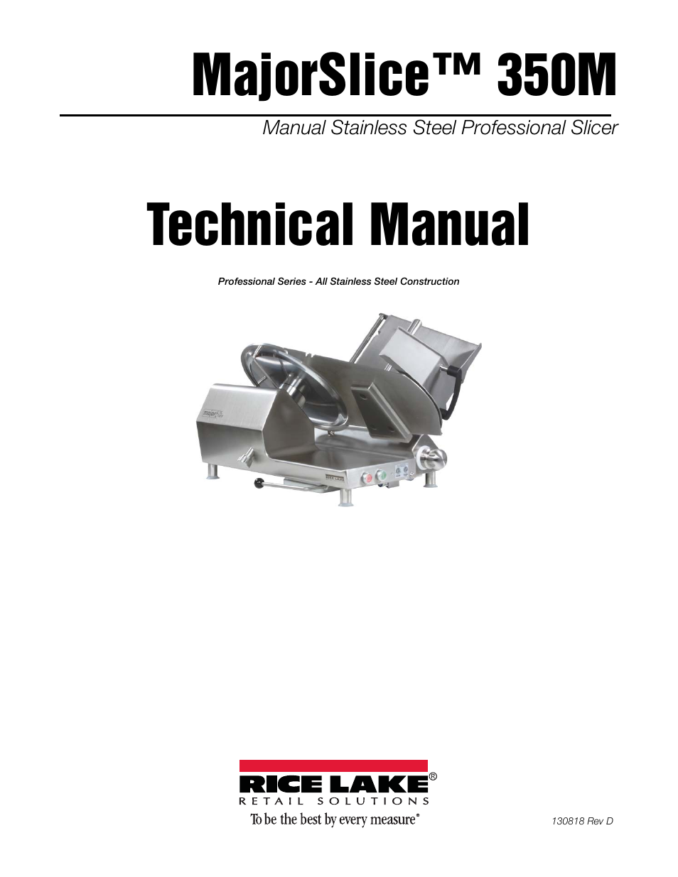 Rice Lake Retail Scales - MajorSlice 350M User Manual | 32 pages