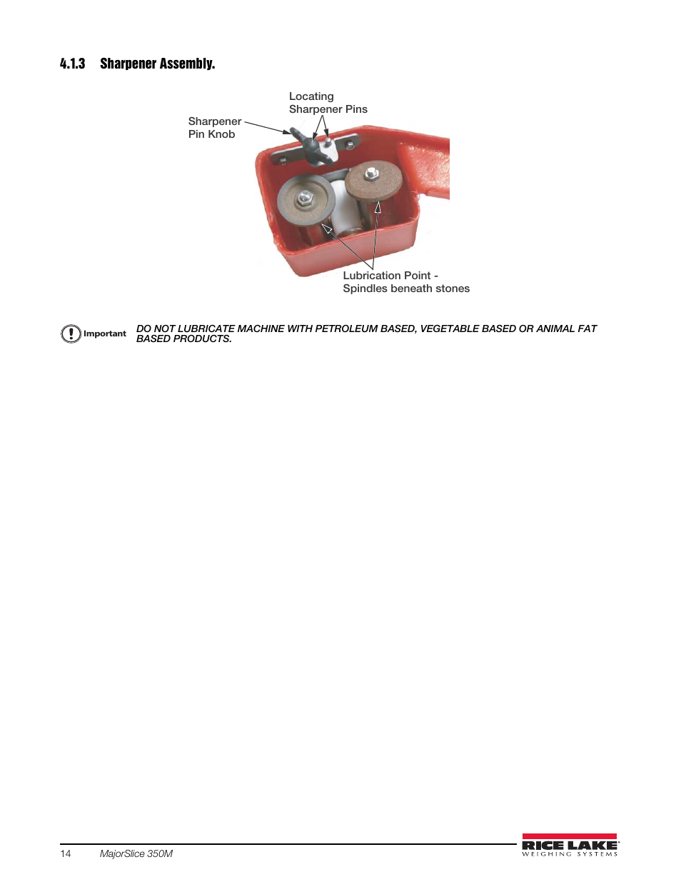 3 sharpener assembly | Rice Lake Retail Scales - MajorSlice 350M User Manual | Page 18 / 32