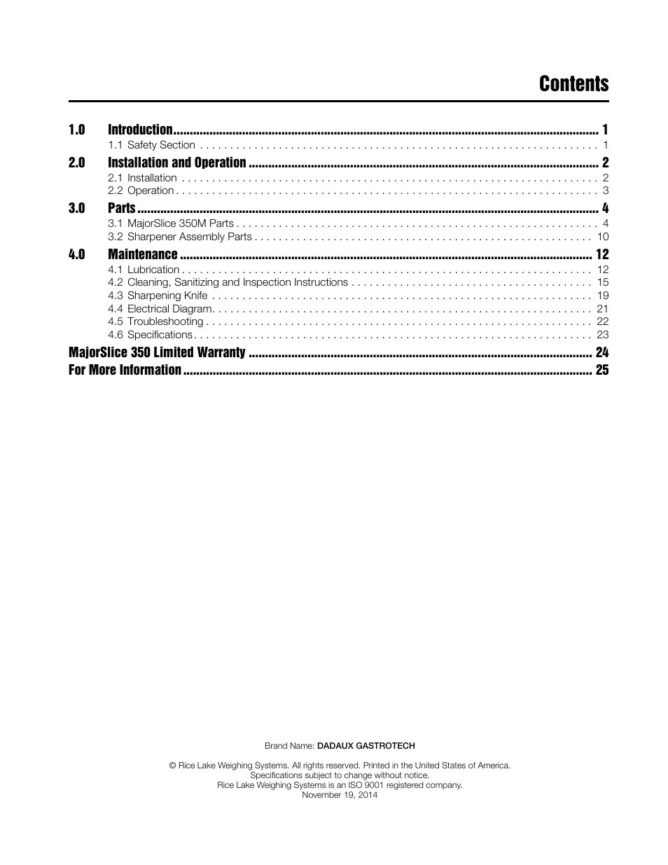 Rice Lake Retail Scales - MajorSlice 350M User Manual | Page 3 / 32