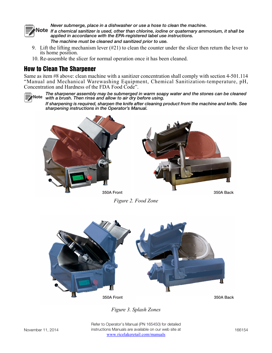 How to clean the sharpener | Rice Lake Retail Scales - Rice Lake MajorSlice 350A Series Deli Slicer Cleaning Placard User Manual | Page 2 / 2