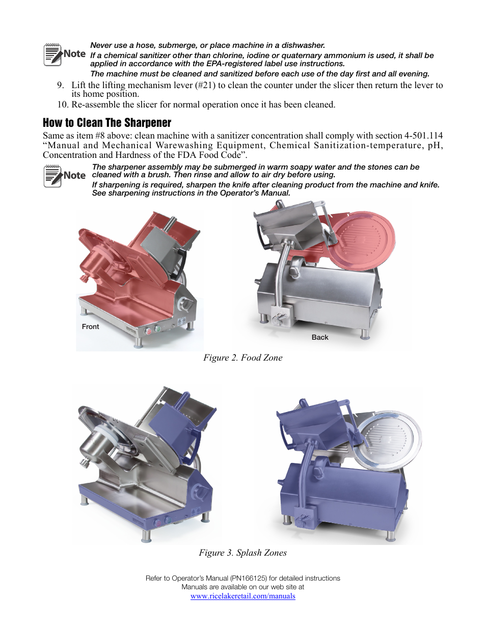 How to clean the sharpener | Rice Lake Food Equipment - Rice Lake MajorSlice Deli Slicer M300 Cleaning Placard User Manual | Page 2 / 2