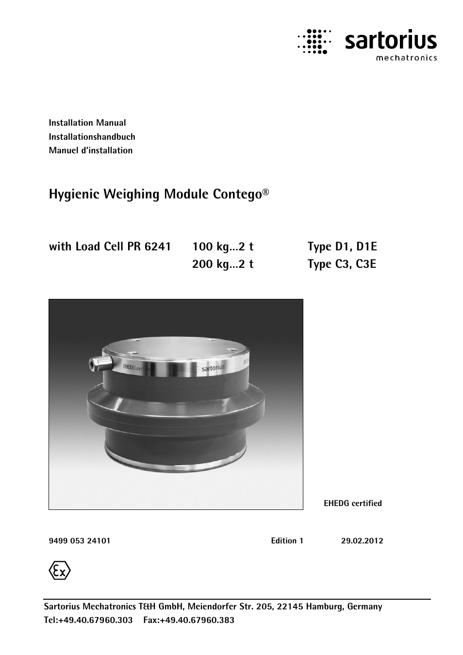Rice Lake Contego-Hygienic Weigh Module Kits, Lateral Cable Outlet User Manual | 96 pages