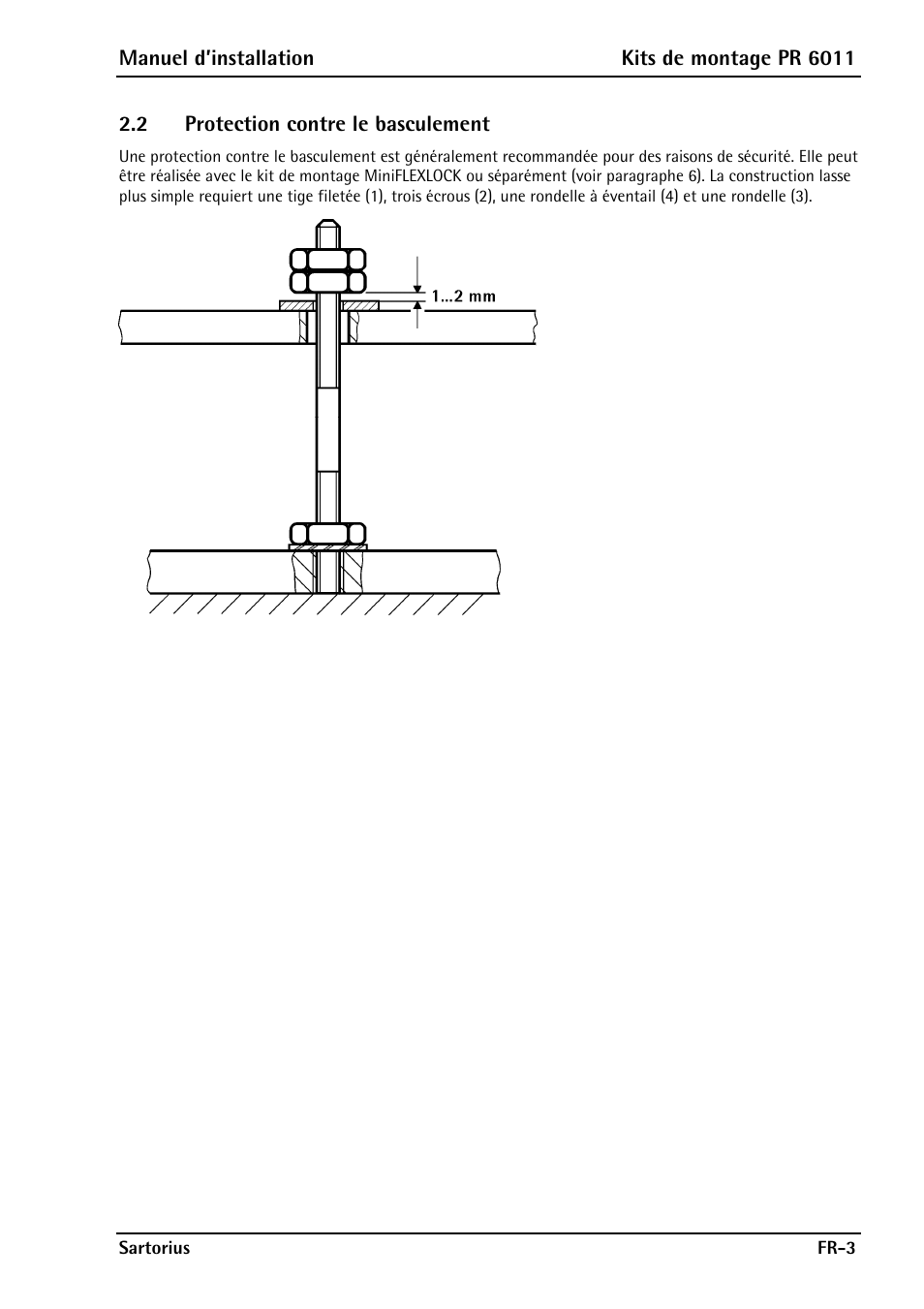 2 protection contre le basculement, Protection contre le basculement | Rice Lake Contego-Hygienic Weigh Module Kits, Top Cable Outlet User Manual | Page 21 / 28