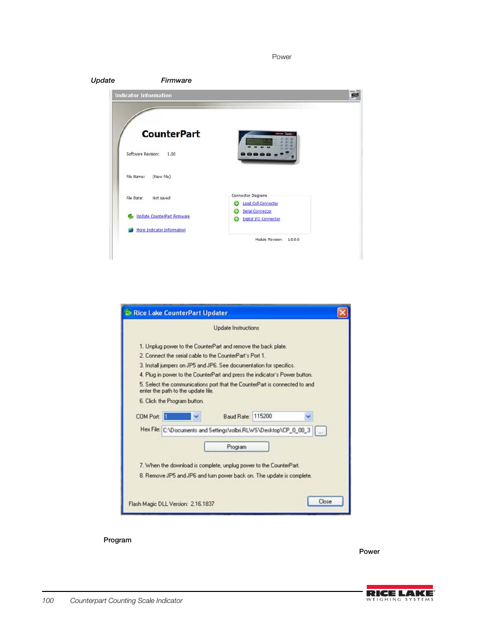 Rice Lake Counterpart Configurable Counting Indicator - Installation and Operation Manual V2.3 - Rev C User Manual | Page 106 / 112