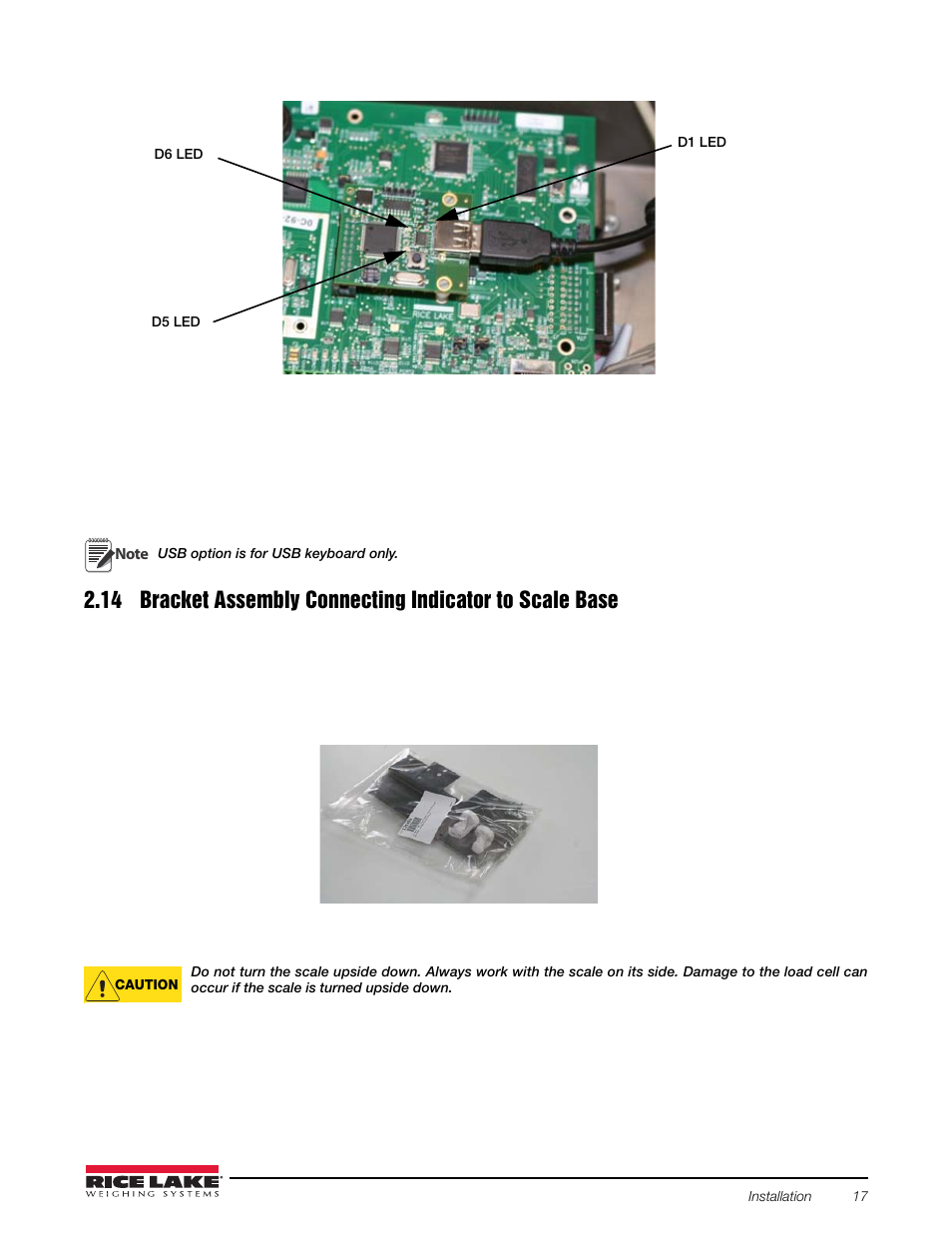 Usb option card installation | Rice Lake Counterpart Configurable Counting Indicator - Installation and Operation Manual V2.3 - Rev C User Manual | Page 23 / 112