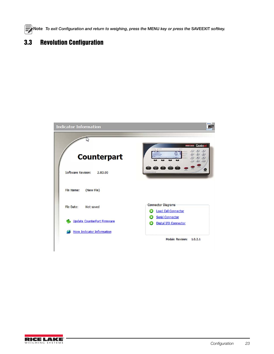 3 revolution configuration, 2 menu navigation | Rice Lake Counterpart Configurable Counting Indicator - Installation and Operation Manual V2.3 - Rev C User Manual | Page 29 / 112