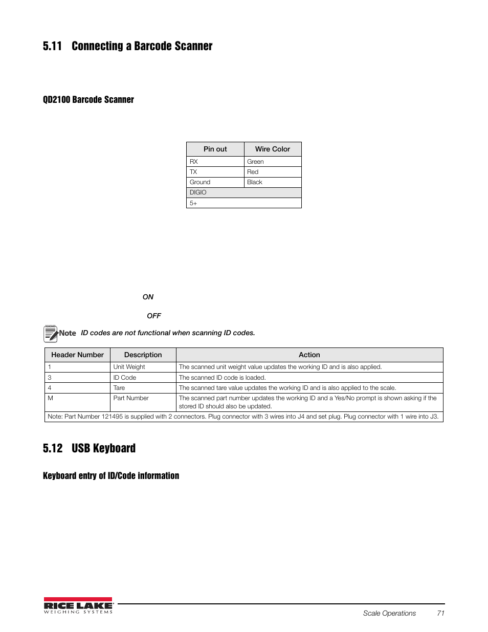 11 connecting a barcode scanner, 12 usb keyboard | Rice Lake Counterpart Configurable Counting Indicator - Installation and Operation Manual V2.3 - Rev C User Manual | Page 77 / 112