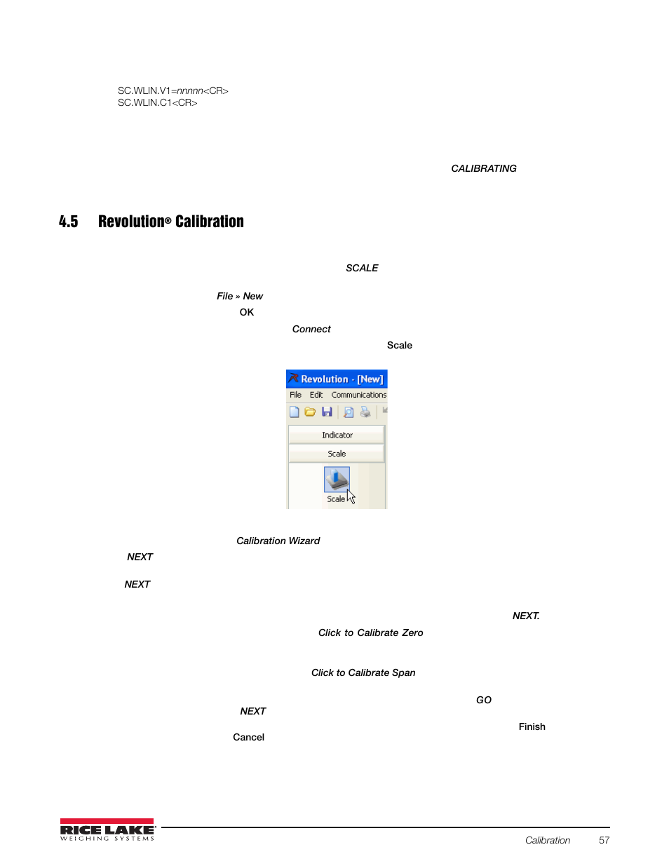 5 revolution® calibration, 5 revolution, Calibration | Rice Lake Counterpart Configurable Counting Indicator - User Manual Rev. E - Version 2.5 User Manual | Page 63 / 112