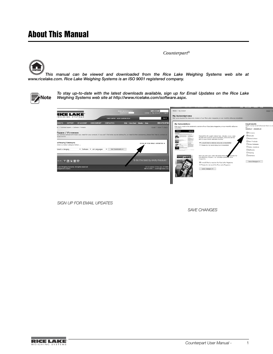 About this manual | Rice Lake Counterpart Configurable Counting Indicator - User Manual - Version 2.0 User Manual | Page 7 / 98