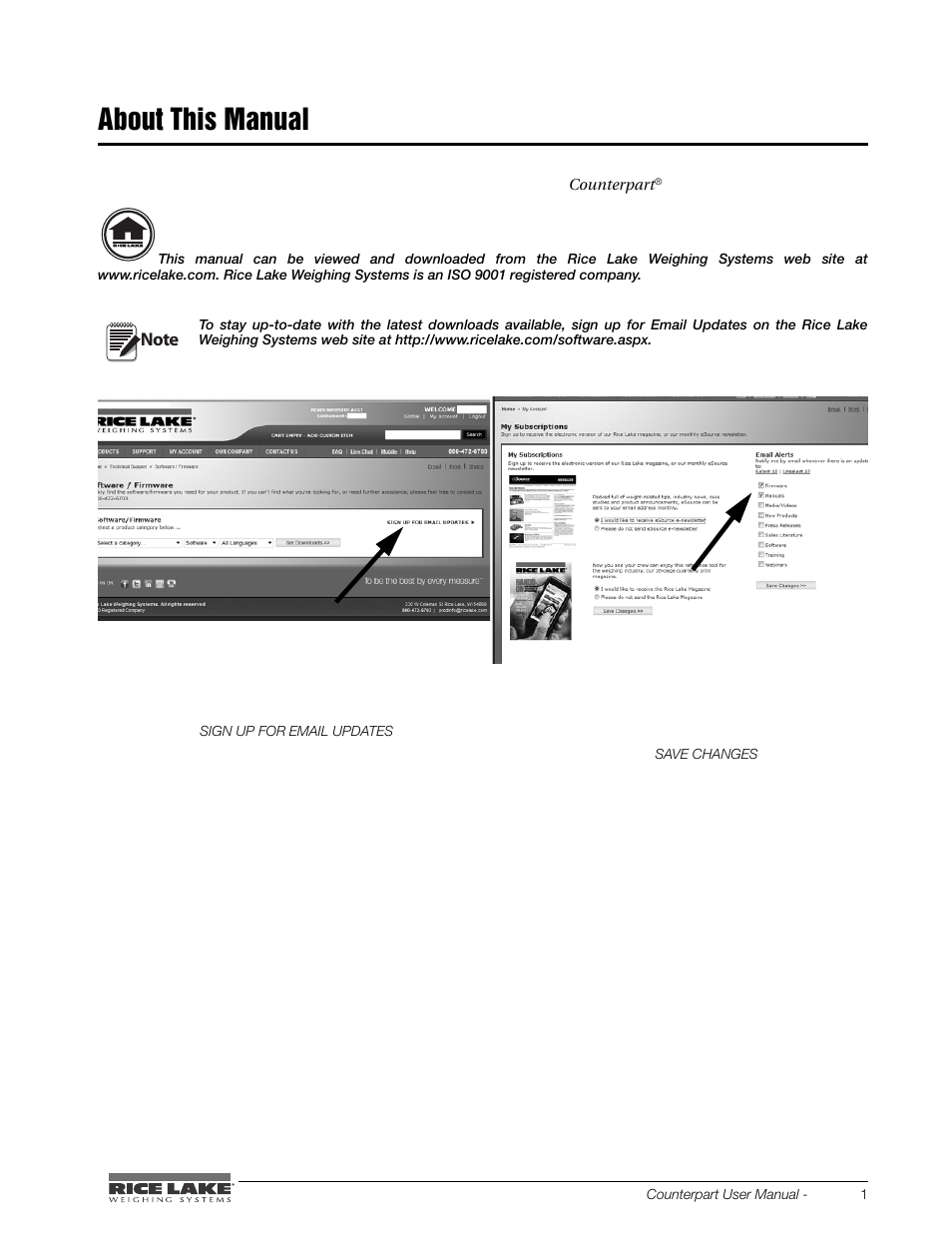 About this manual | Rice Lake Counterpart Configurable Counting Indicator - User Manual - Version 2.1 User Manual | Page 7 / 101