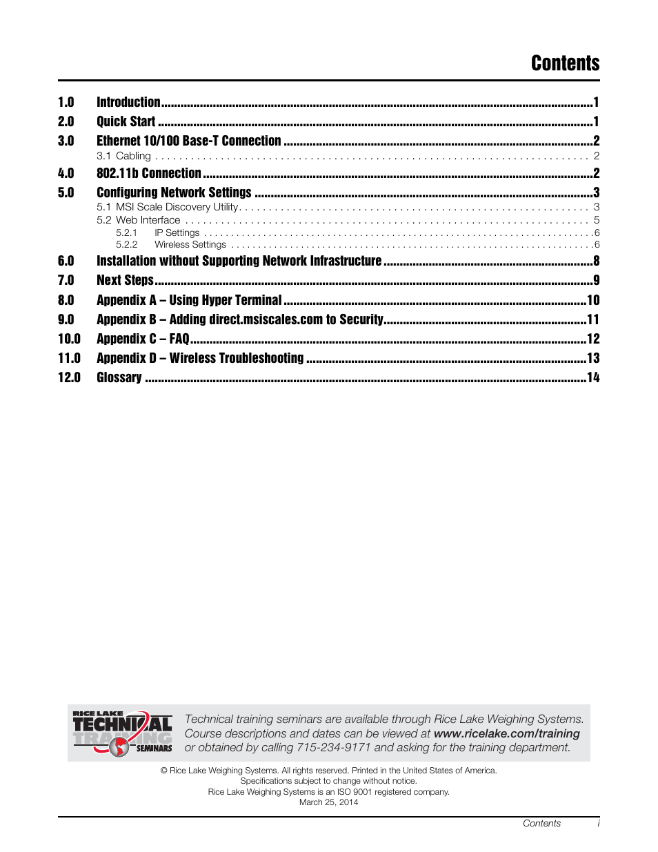 Rice Lake MSI Crane Scales - Ethernet Option User Manual | Page 3 / 20