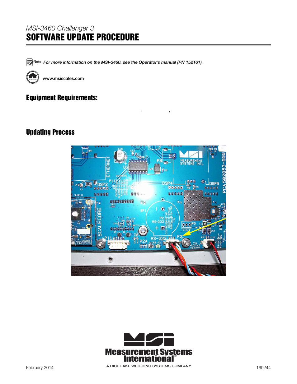 Rice Lake SC-3 PCA Sofware Update Procedure User Manual | 4 pages