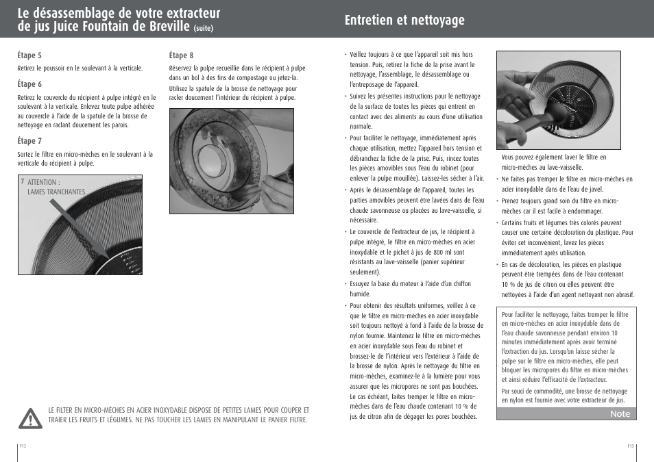 Entretien et nettoyage | Breville BJE200XL User Manual | Page 25 / 54