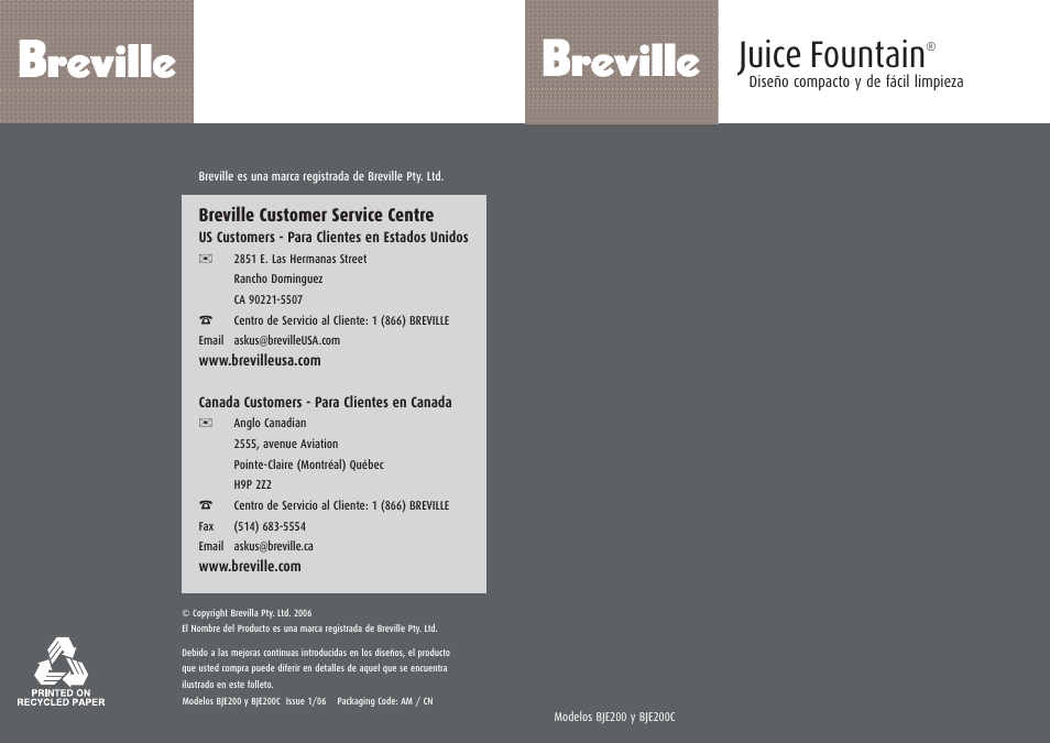 Juice fountain | Breville BJE200XL User Manual | Page 37 / 54