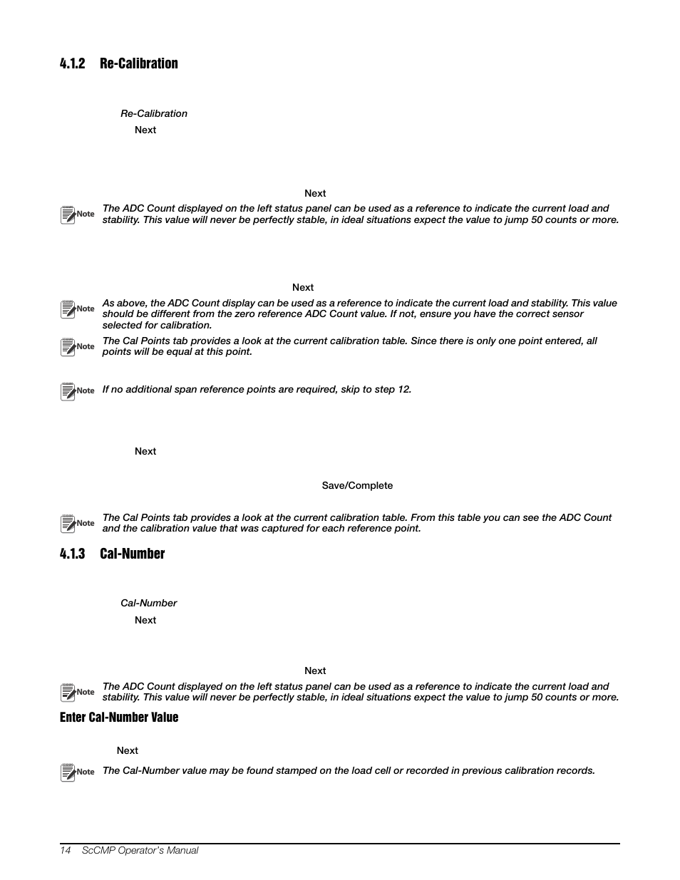 2 re-calibration, 3 cal-number, Re-calibration | Cal-number | Rice Lake MSI-8000 RF Remote Display - ScaleCore Configuration Management Program (ScCMP) User Manual | Page 18 / 44