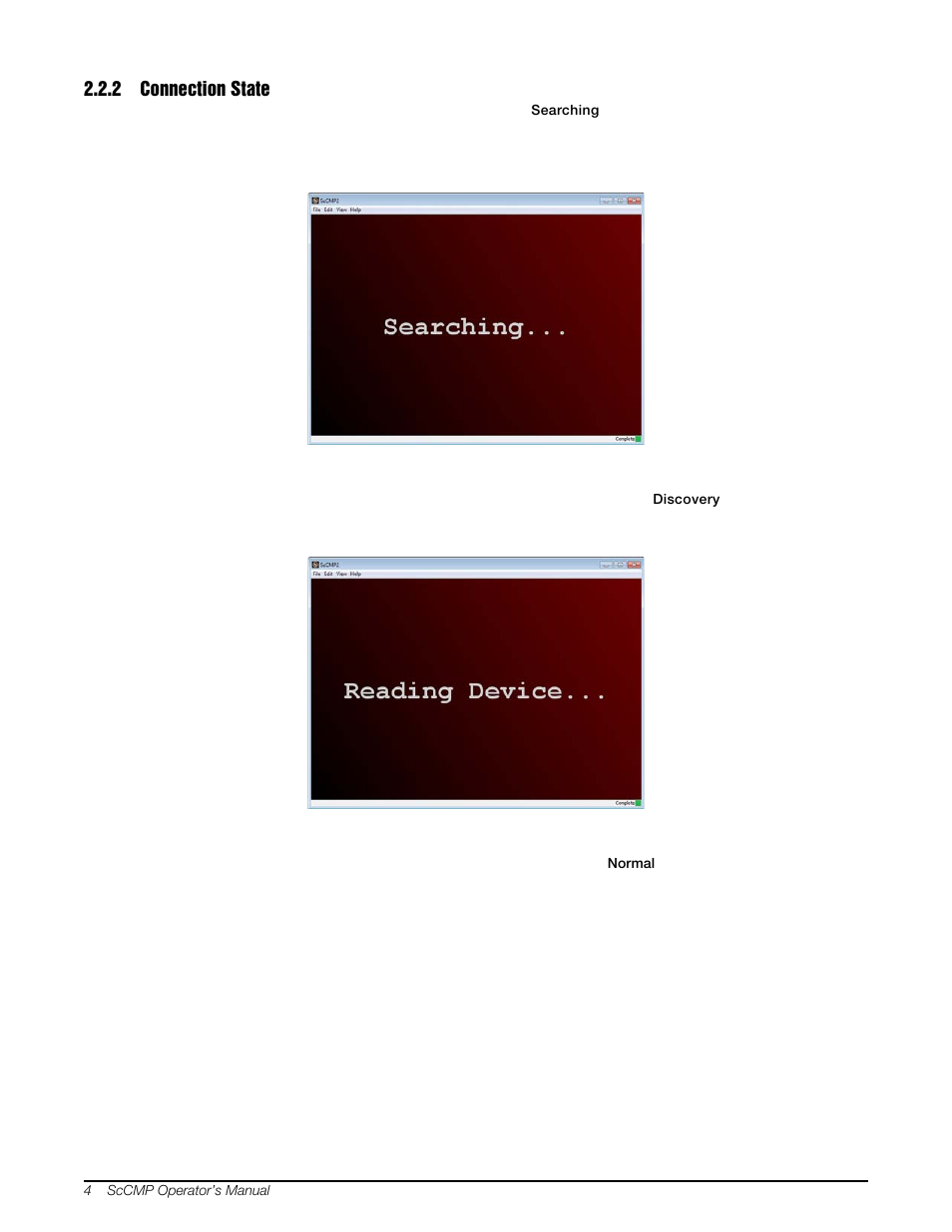 2 connection state, Connection state | Rice Lake MSI-8000 RF Remote Display - ScaleCore Configuration Management Program (ScCMP) User Manual | Page 8 / 44