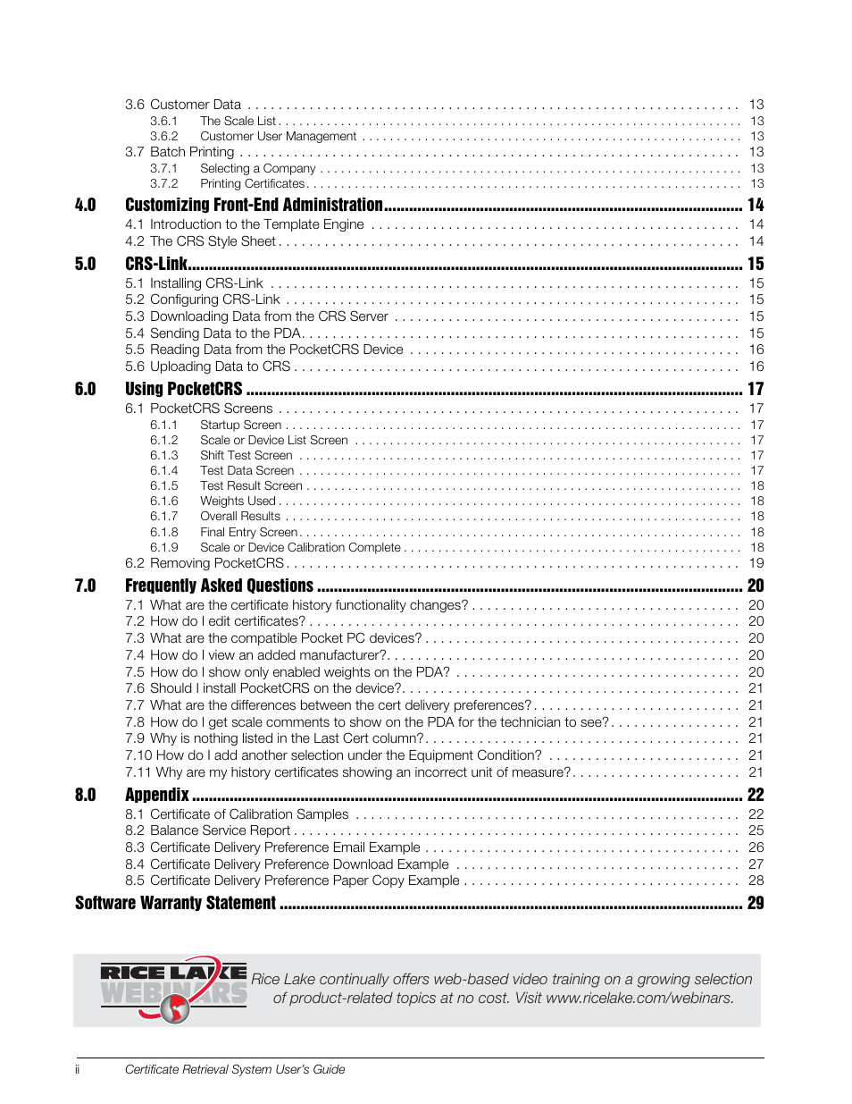 Rice Lake CRS-Certificate Retrieval System User Manual | Page 4 / 36